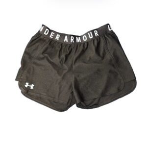 Under Armour Black Athletic Shorts with White Logo Waistband